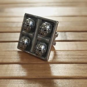 VSA Designs Tres Luchas Square ring sz +8 Sterling silver